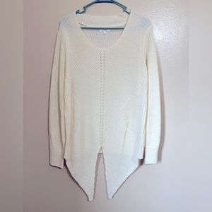 LISSY Knit Long Sleeve Cream Sweater - Large NWOT